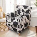 Housse De Fauteuil Bergère Élastique À Motif Floral Noir