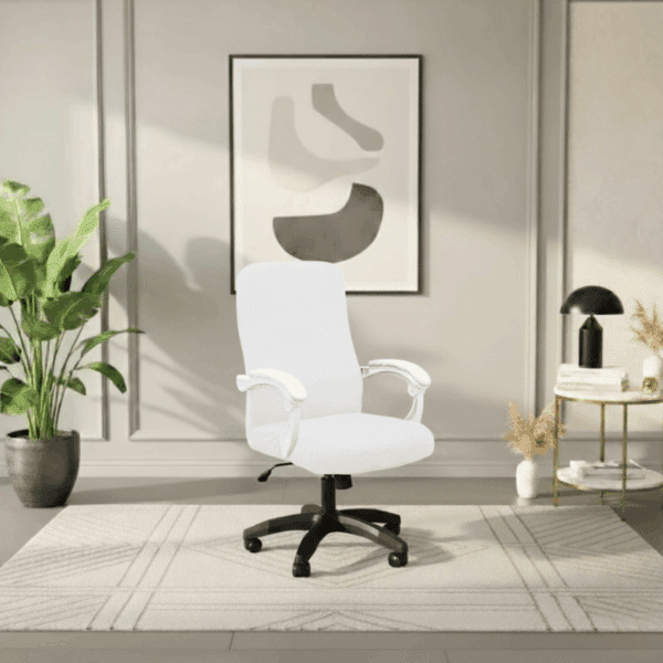 Housse De Chaise De Bureau Unie Extensible Et Résistante