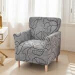 Housse De Fauteuil Bergère Grise À Motif Abstrait Extensible