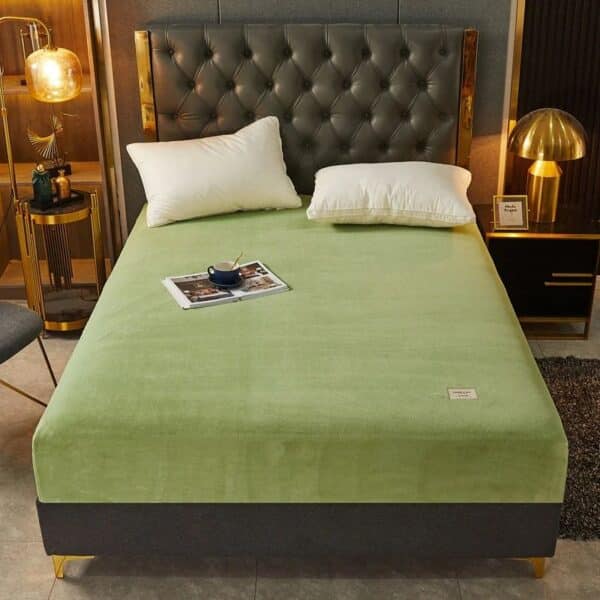 Drap Housse Style Moderne Tissu Velours Doux