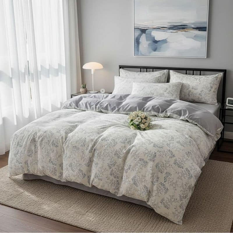 Housse de Couette Style Bohème À Motif Feuillage Housse de Couette Style Bohème À Motif Feuillage