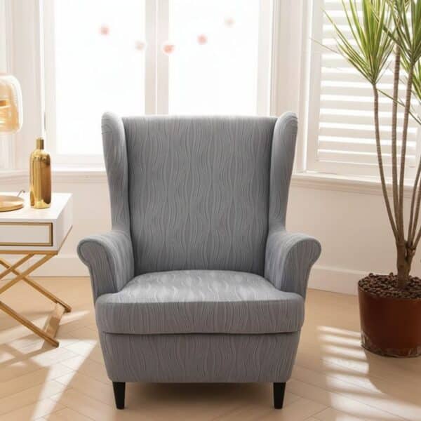 Housse de Fauteuil Unie à Rayures Élégantes