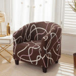 Housse de Fauteuil Club À Imprimé Abstrait Contemporain