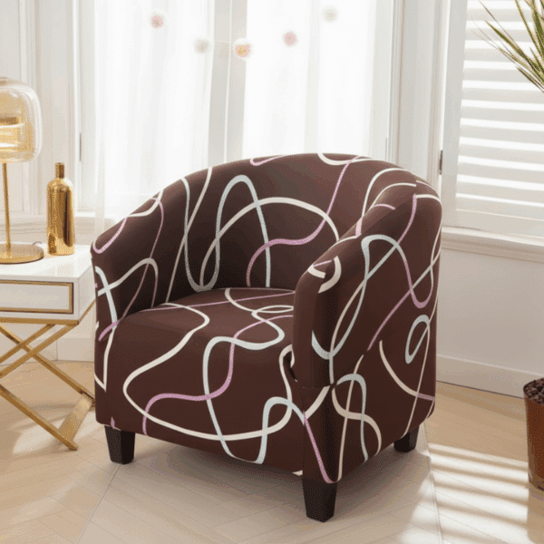 Housse de Fauteuil Club À Imprimé Abstrait Contemporain