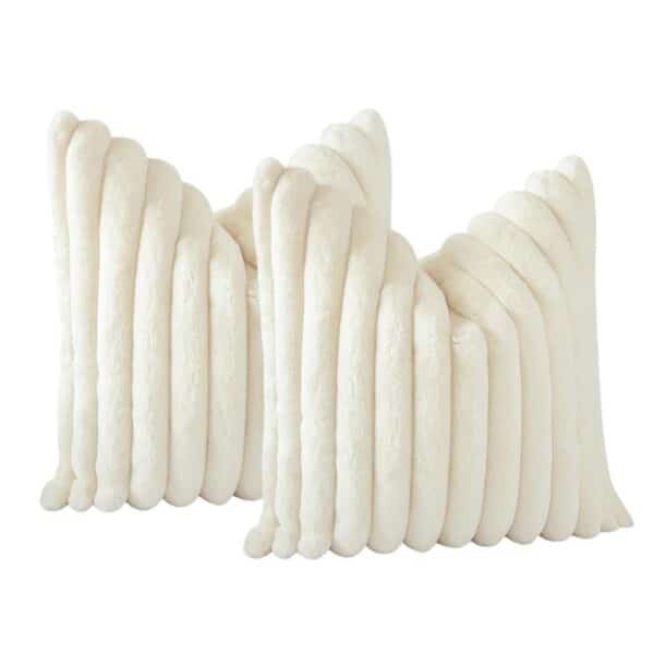 Housse de Coussin en Velours Côtelé
