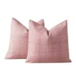 Housse de Coussin en Lin À Motif Carreaux