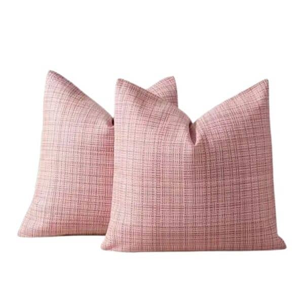 Housse de Coussin en Lin À Motif Carreaux