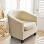 Housse De Fauteuil Unie En Velours Élastique Et Élégante