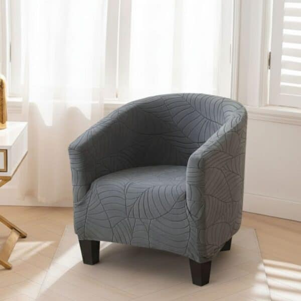Housse De Fauteuil Unie En Velours Bleu Élastique Et Élégante