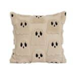 Housse de Coussin Beige À Motif de Fantôme