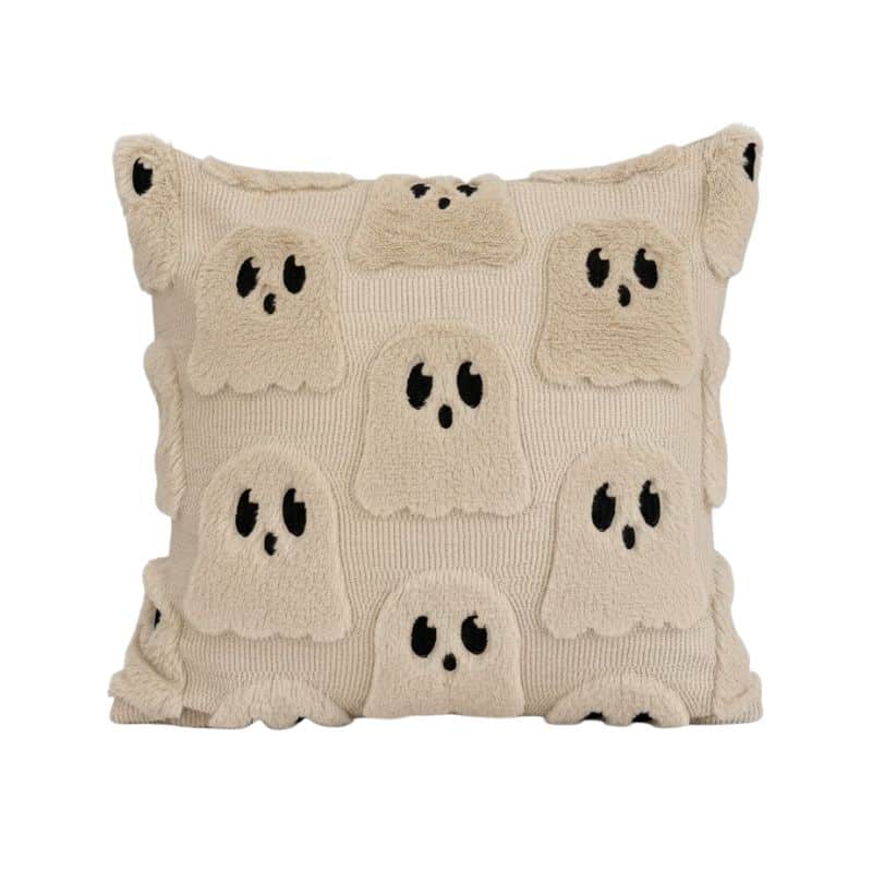 Housse de Coussin Beige À Motif de Fantôme Housse de Coussin Beige À Motif de Fantôme