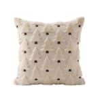 Housse de Coussin Beige À Motif de Sapin