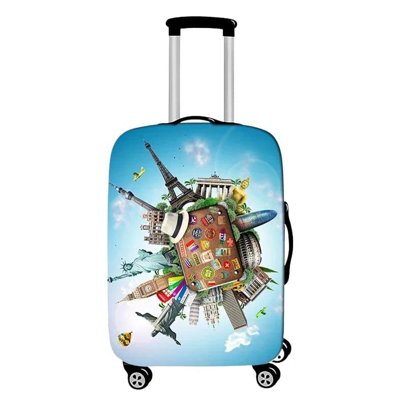 Housse de Valise Petite Taille Au Motif Monuments Housse de Valise Petite Taille Au Motif Monuments