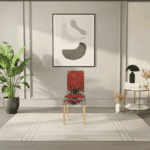 Housse De Chaise À Motif Floral Rouge Élégante
