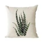 Housse de Coussin À Motif Feuillage Exotique