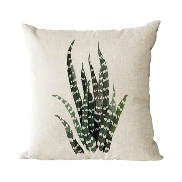 Housse de Coussin À Motif Feuillage Exotique