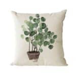Housse de Coussin À Motif Plante Minimaliste