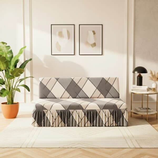 Housse De Canapé Convertible Et Déperlante À Volant Style Contemporain
