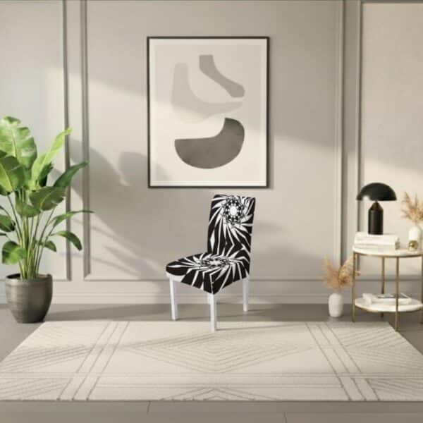 Housse De Chaise À Motif Spirale Abstraite Chic