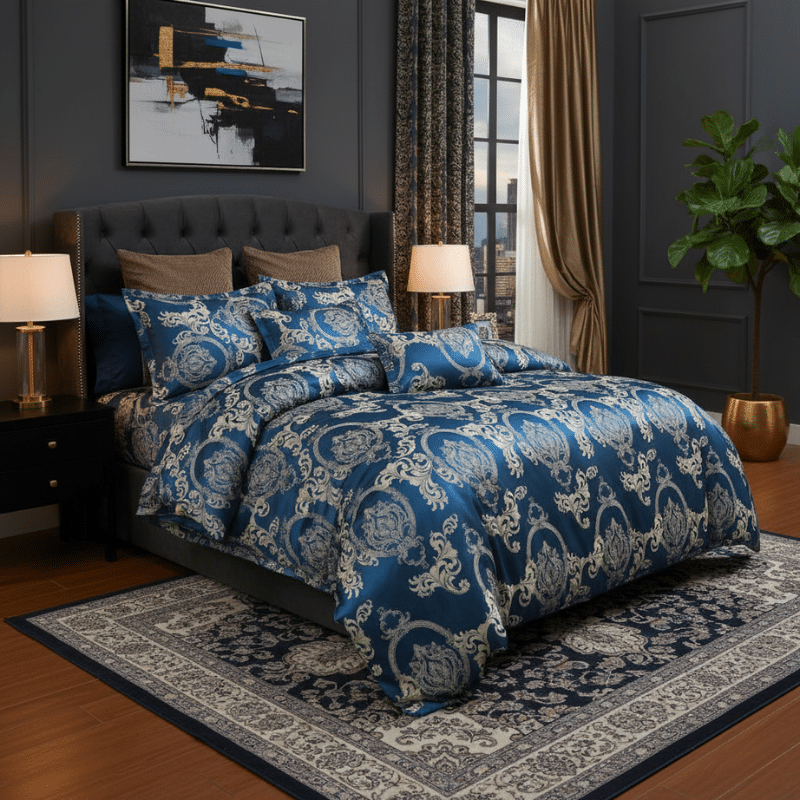 Housse de Couette Style Royal en Satin Housse de Couette Style Royal en Satin