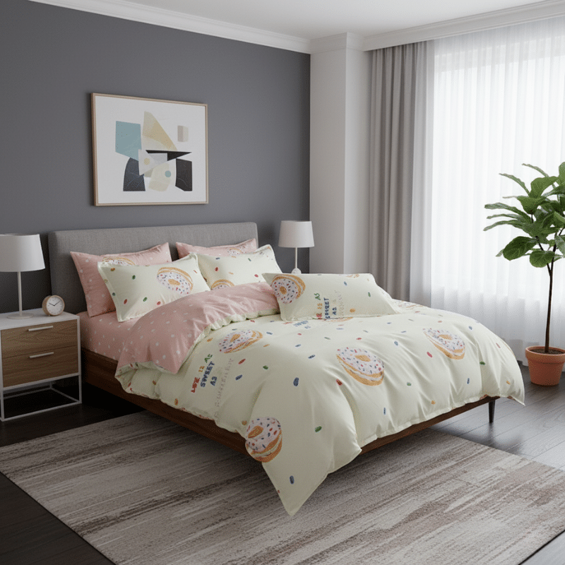 Housse de Couette Style Donut Sucré Housse de Couette Style Donut Sucré