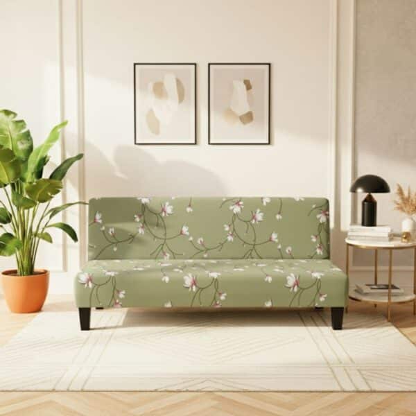 Housse De Canapé Convertible À Motif Naturel Facile À Installer