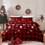 Housse de Couette Style Esprit de Noël Traditionnel