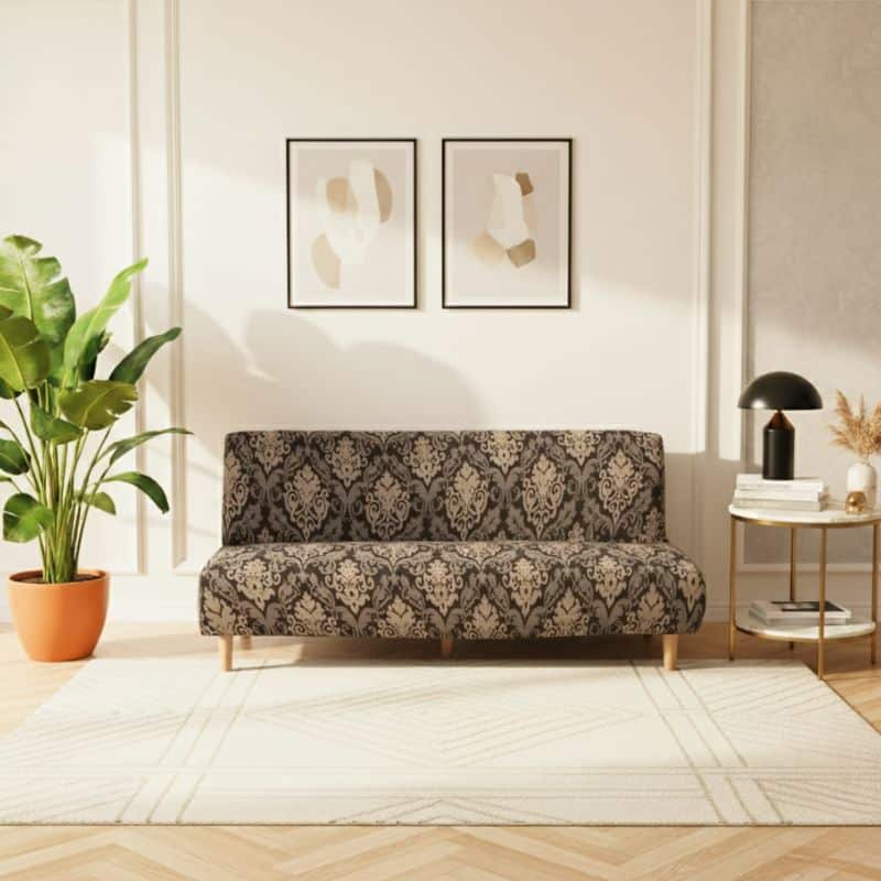 Housse De Canapé Convertible À Motif Arabesque Élégante Housse De Canapé Convertible À Motif Arabesque Élégante