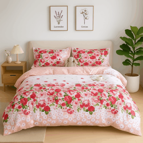 Housse de Couette Style Jardin de Roses Contemporain