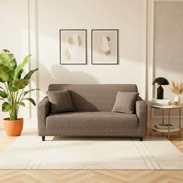 Housse de Canapé 2 Places Extensible à Motif Tissage Texturé