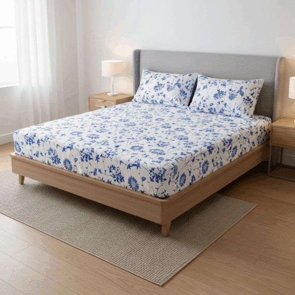 Drap-housse Style Fleurs de Porcelaine