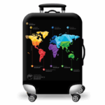 Housse de Valise Design Carte du Monde Colorée