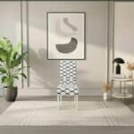 Housse De Chaise À Motif Géométrique Noir Et Blanc