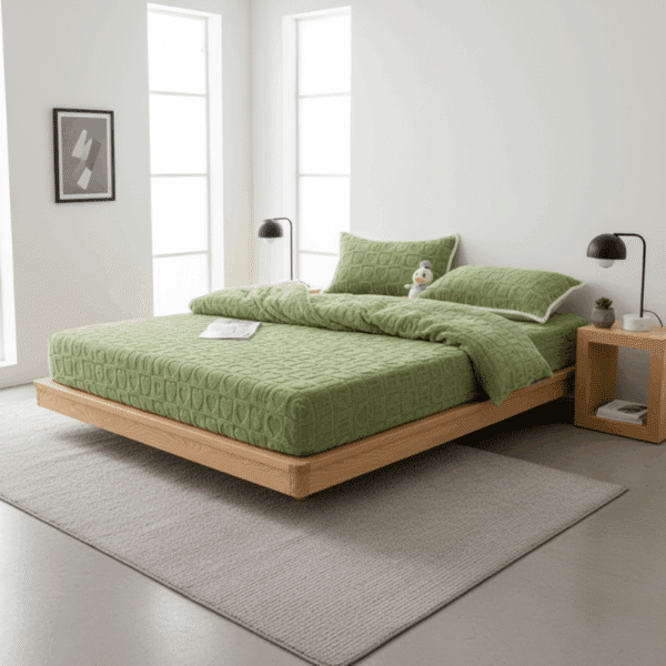 Drap Housse Style Velours Épais Doux Et Chaleureux