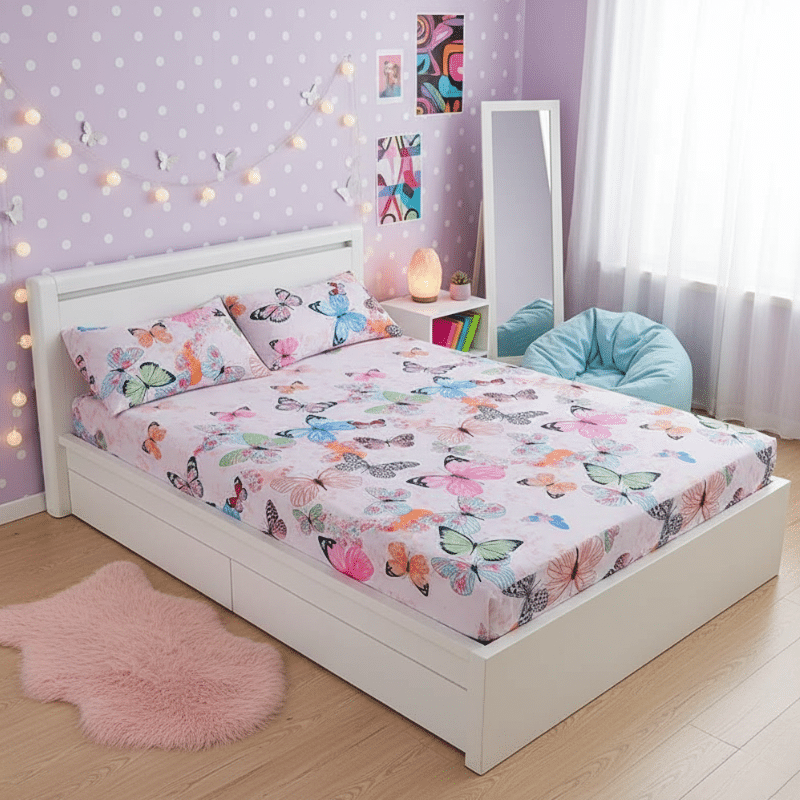 Drap-housse Style Papillon Pastel Drap-housse Style Papillon Pastel