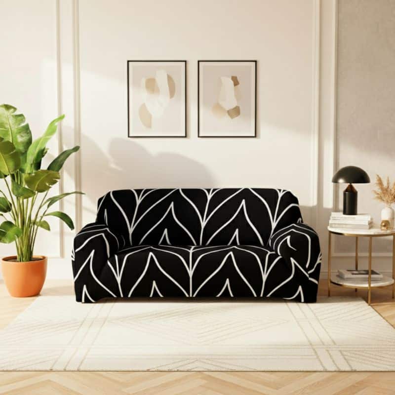 Housse de Canapé 2 Places Extensible À Motif Géométrique Housse de Canapé 2 Places Extensible À Motif Géométrique