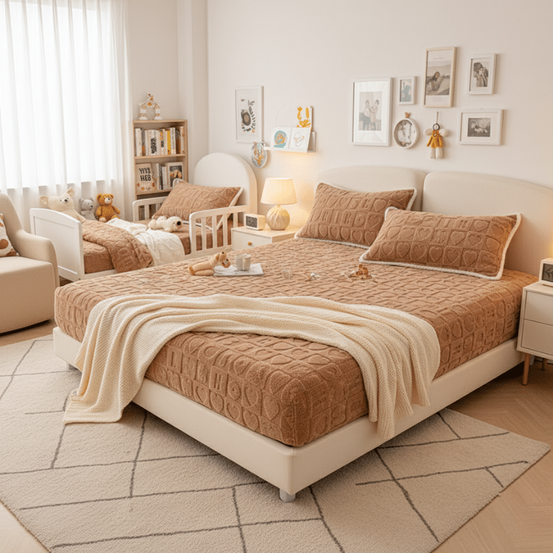 10-16 Drap Housse Style Velours Épais Doux Et Chaleureux