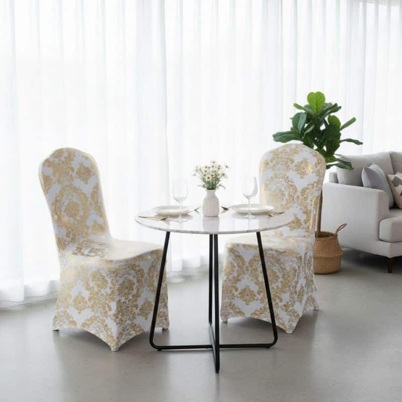 10-65 Housse De Chaise Évènementiel À Motif Baroque