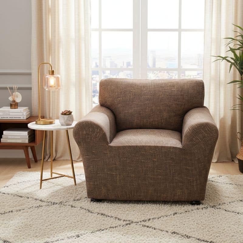 10-70 Housse de Fauteuil Extensible À Motif Tissage Texturé