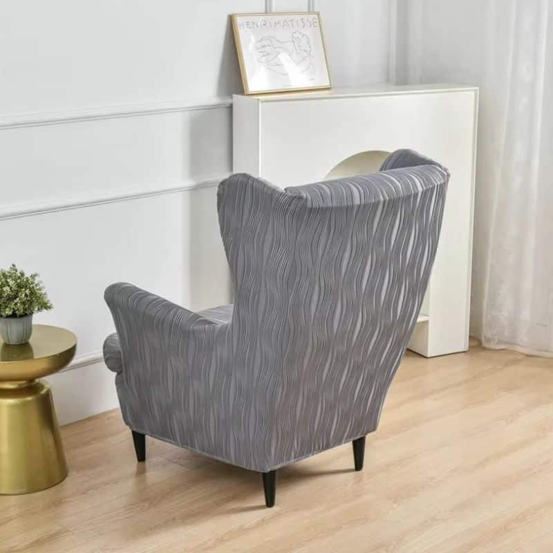 Housse de Fauteuil Unie à Rayures Élégantes Housse de Fauteuil Unie à Rayures Élégantes