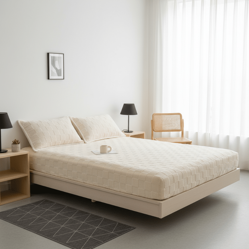 11-13 Drap Housse Style Relief Carré Moderne Et Confortable
