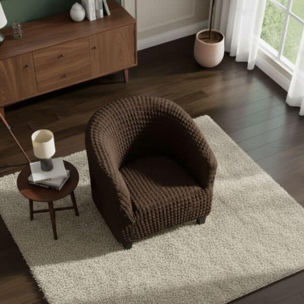 Housse De Chaise Unie En Tissu Stretch Pour Fauteuil