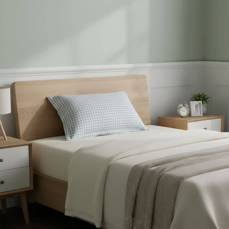 11-81 Taie Oreiller Motif Vichy Élégante 2 pièces