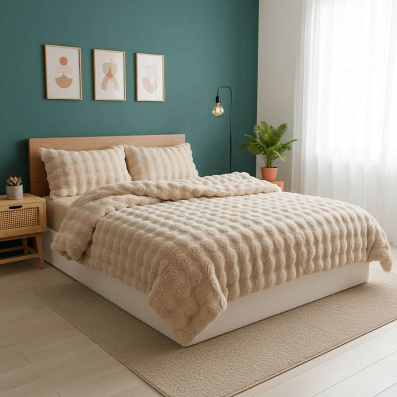 11-87 Drap-housse Style Fourrure Douillette