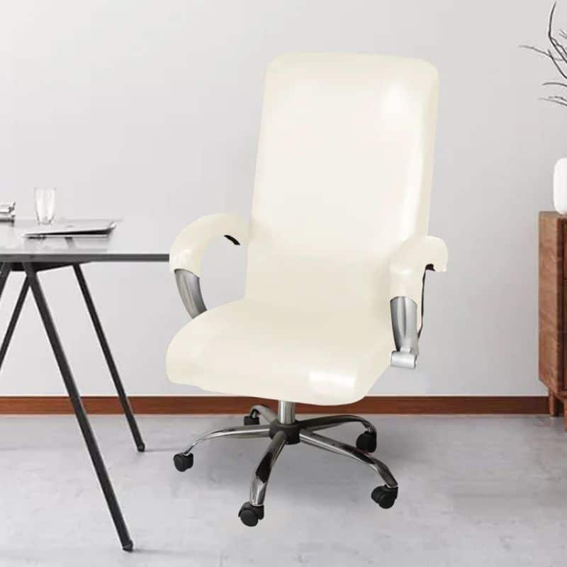 12-45 Housse De Chaise Déperlante En Cuir PU Extensible Pour Fauteuil De Bureau