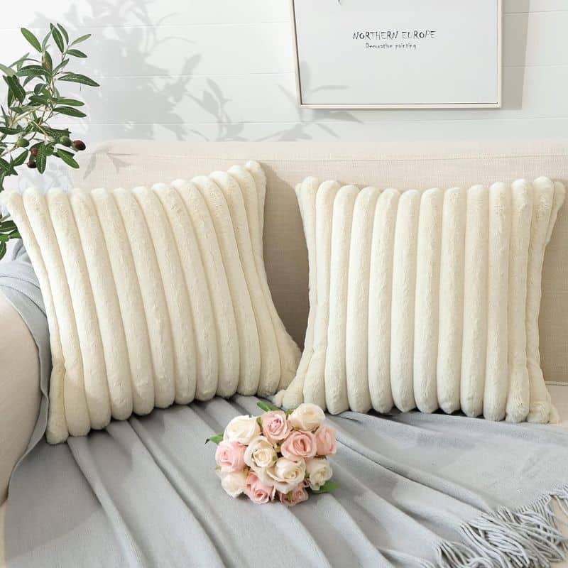13-76 Housse de Coussin en Velours Côtelé