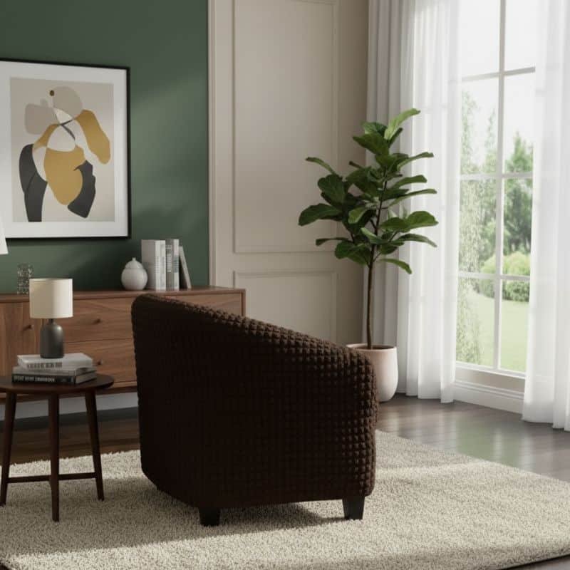 Housse De Chaise Unie En Tissu Stretch Pour Fauteuil Housse De Chaise Unie En Tissu Stretch Pour Fauteuil