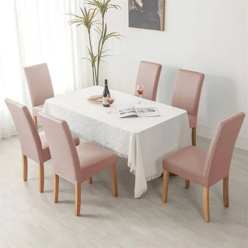 14-47 Housse De Chaise Unie En Cuir Pu Résistante Et Facile À Nettoyer