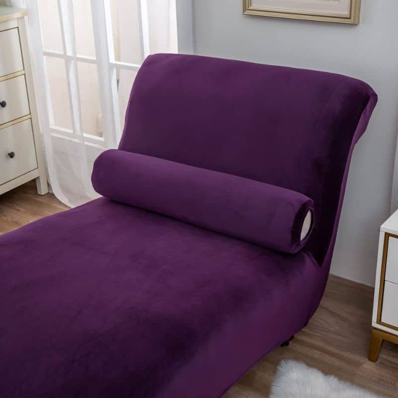 Housse De Chaise Longue En Velours Unie Housse De Chaise Longue En Velours Unie