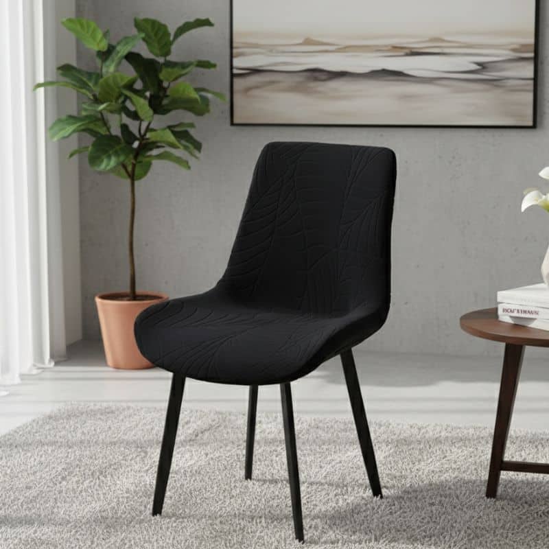 15-38 Housse De Chaise Déperlante Pour Chaise Incurvée En Jacquard Moderne